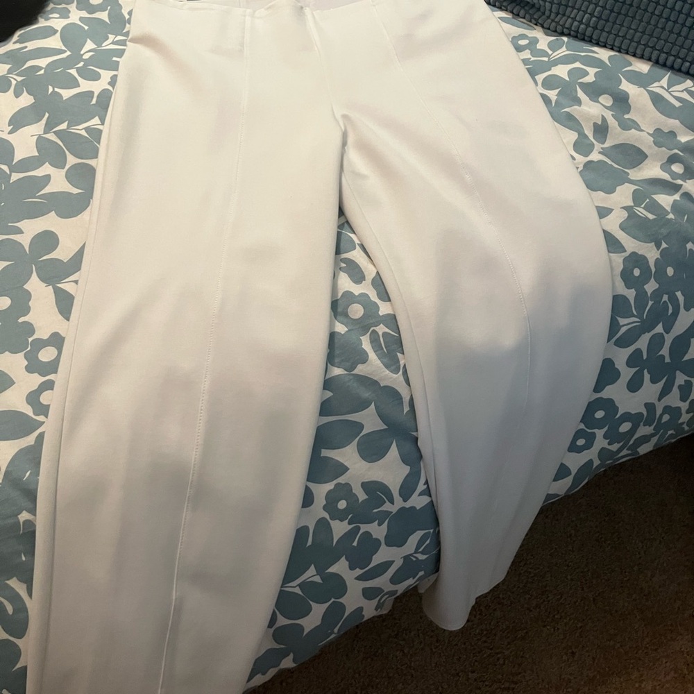 NWT Investments White Ponte Trousers Straight-Leg